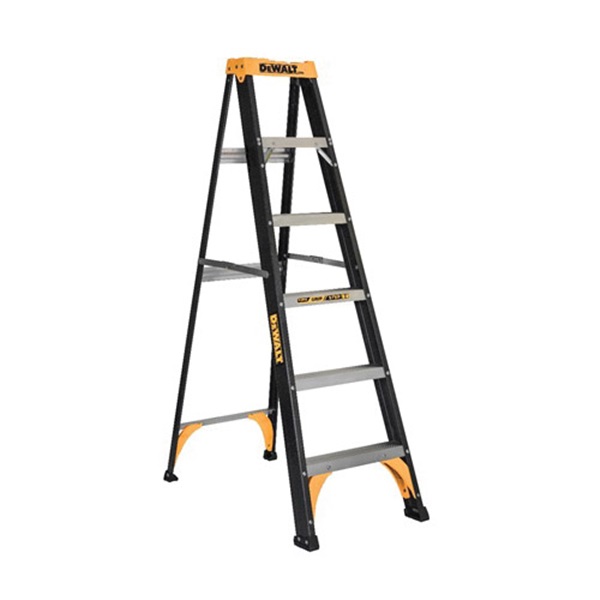 DeWALT by Louisville DXL3210 Series DXL3210-04 Step Ladder, 4 ft H, Type II Duty Rating, Fiberglass, 225 lb