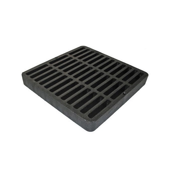 DrainTech NDS980 Drain Grate, 9 in L, 9 in W, Square, 7/16 in Grate Opening, HDPE, Black