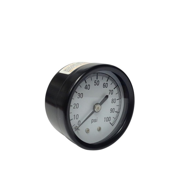 M1002-8B-RM Pressure Gauge, 1/8 in Connection, Steel Gauge Case, 0 to 100 psi, Back Connection