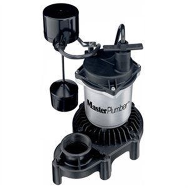 Master Plumber 176953 Sump Pump, 1/3 hp, 3600 gph, Plastic Housing Material