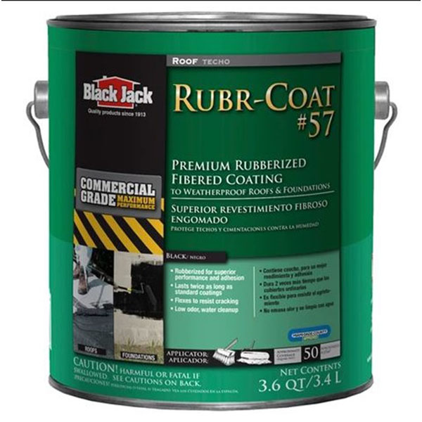 Black Jack Rubr-Coat Series 6080-9-34 Roof Coating, Black, 3.6 qt, Liquid