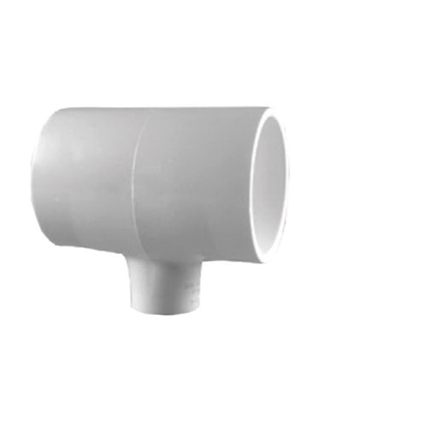 Charlotte Pipe 401-209BC Reducing Pipe Tee, 1-1/2 x 1/2 in, Socket, PVC, White, SCH 80 Schedule