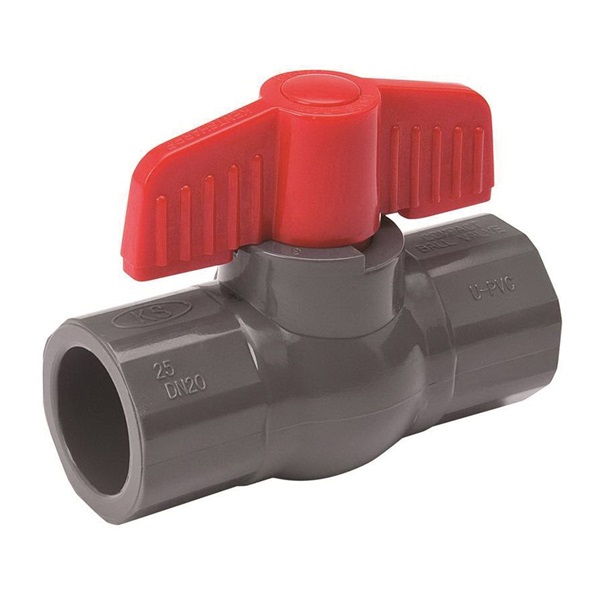 ProLine Series 107-608 Ball Valve, 2 in Connection, Solvent Weld, 150 psi Pressure, Quarter-Turn Lever Actuator, Brass Body