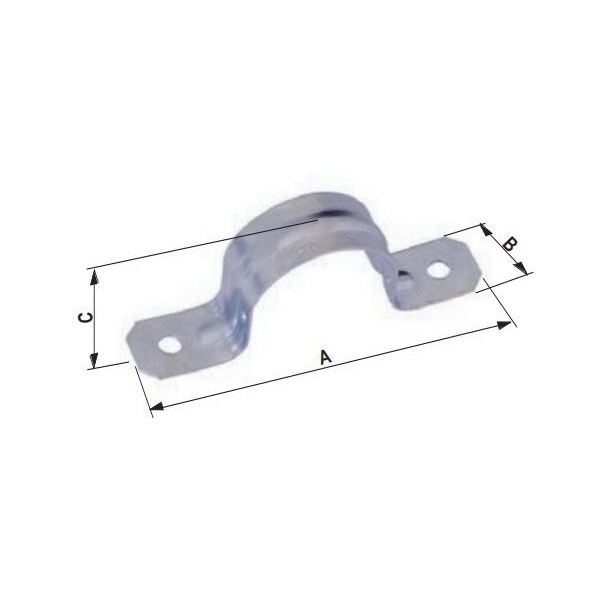 Sigma 47820 2-Hole Conduit Strap, 1/2 in, 2.13 in L, Steel, Zinc-Plated