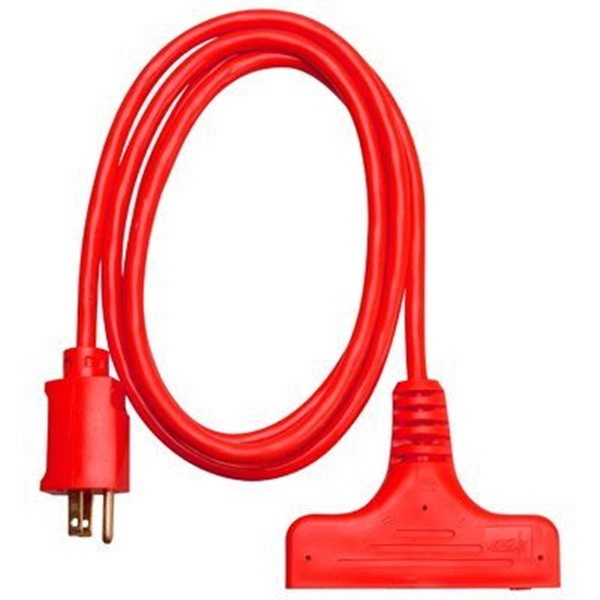 04004ME 3-Outlet Extension Cord, 14 AWG Cable, 15 A, 125 V, Red