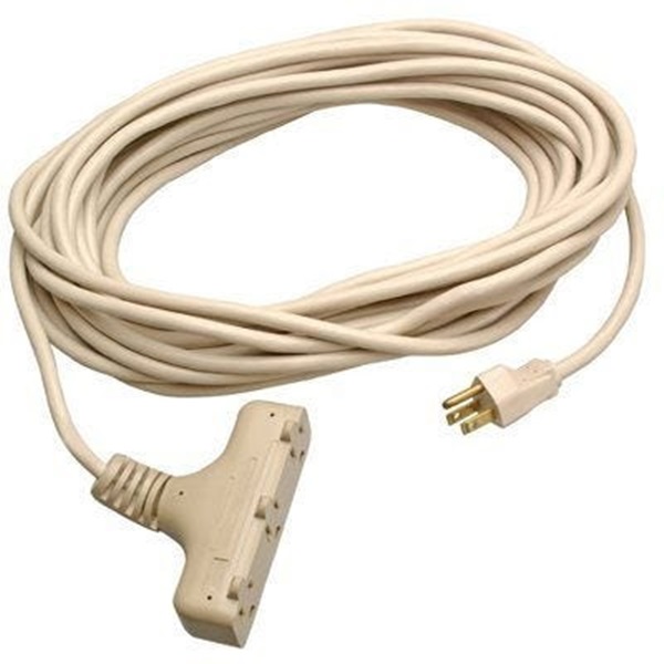 Master Electrician 02357ME 3-Outlet Extension Cord, 16 AWG Cable, 13 A, 125 V, Beige