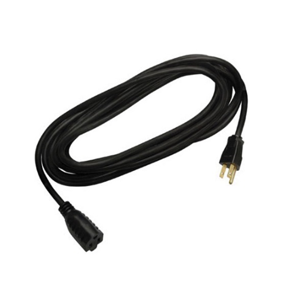 Master Electrician 02306TV Round Extension Cord, 16 AWG Cable, 15 ft L, 13 A, 125 V, Black