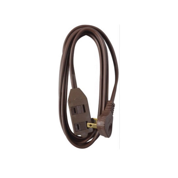 Master Electrician 09407TV Extension Cord, 16 AWG Cable, Cube Tap, 7 ft L, 13 A, 125 V, Brown