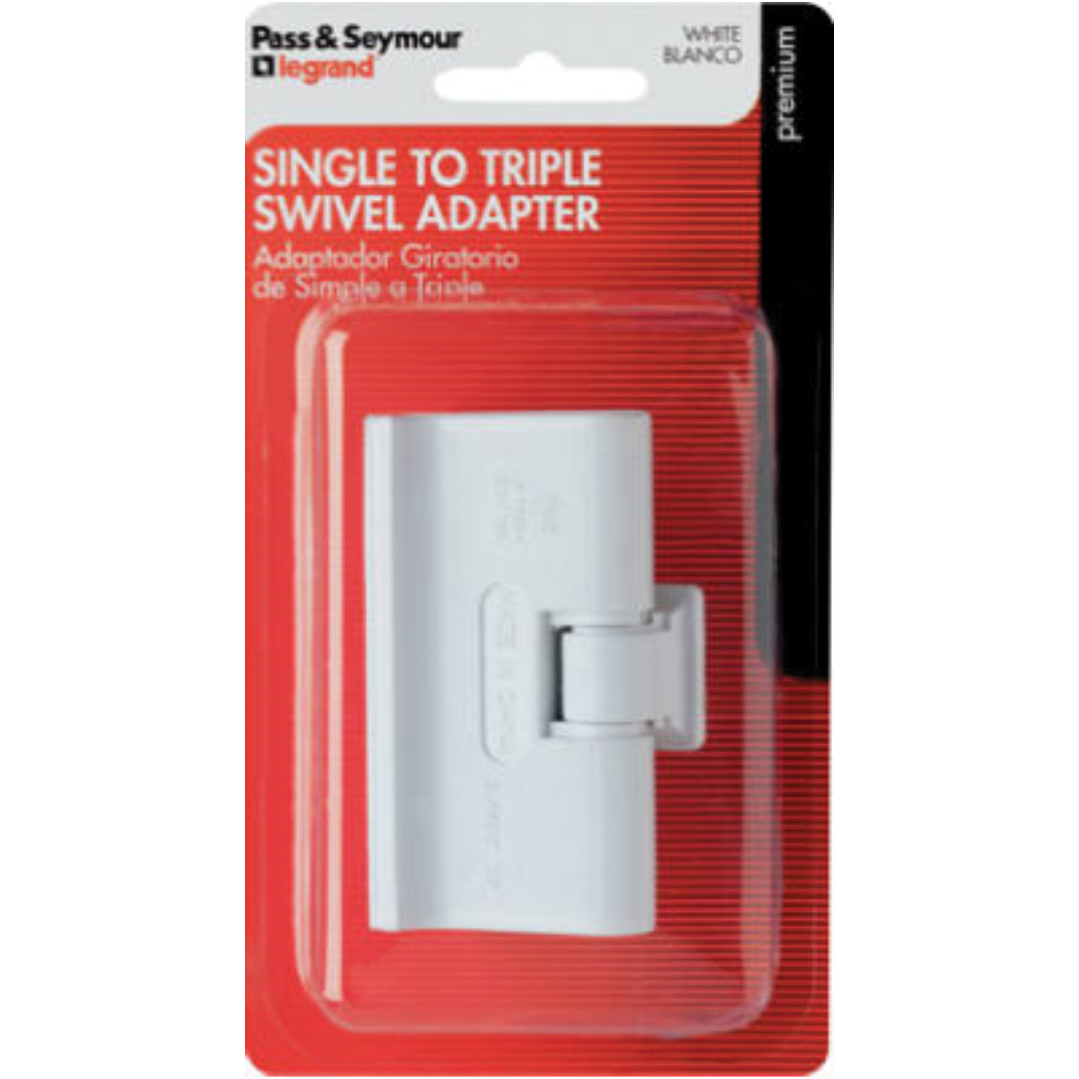 69WBPCC5 Adapter, 2-Pole, 15 A, 125 V, 3-Outlet, NEMA: NEMA 1-15R, White