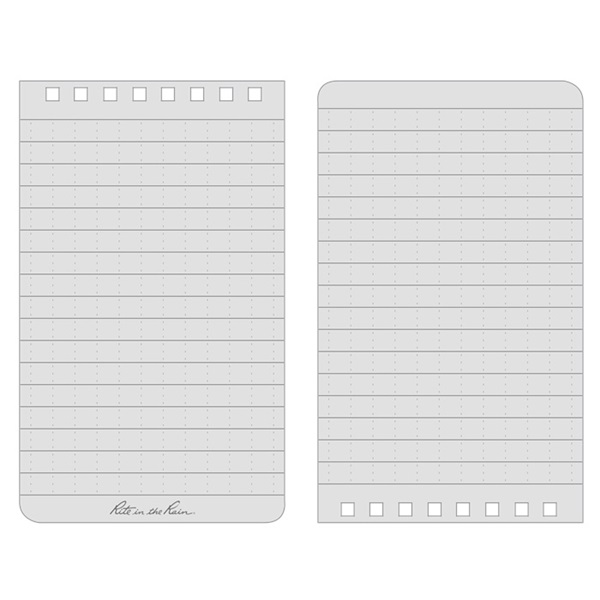 Rite in the Rain OR35 Pocket Sized Notebook, Universal Pattern Sheet, 3 x 5 in Sheet, 50-Sheet, Gray Sheet - 2