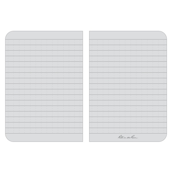 Rite in the Rain OR54 Pocket Sized Notebook, Universal Pattern Sheet, 3-1/8 x 5 in Sheet, 56-Sheet, Gray Sheet - 2