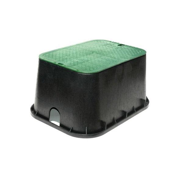 NDS Standard 117BC Valve Box, 25-3/4 in L, 19 in W, 12-1/4 in H, PVC, Black/Green