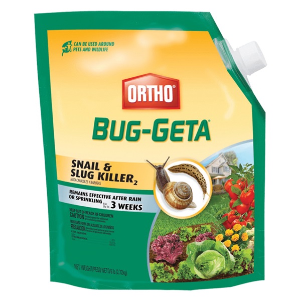Bug-Geta 0475610 Snail and Slug Killer, Granular, Ornamental, Vegetable Gardens, 6 lb Bag