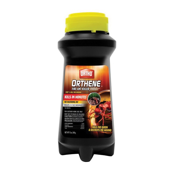 Orthene 0282210 Fire Ant Killer, Powder, Home Lawns, Near Ornamental Plants, 12 oz Bottle