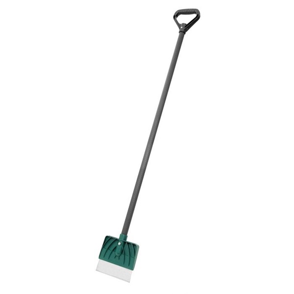 Suncast SSD5500 Ice Scraper, Beveled Blade, 7 in W Blade, Steel Blade, Resin Handle, D-Grip Handle, Black/Green