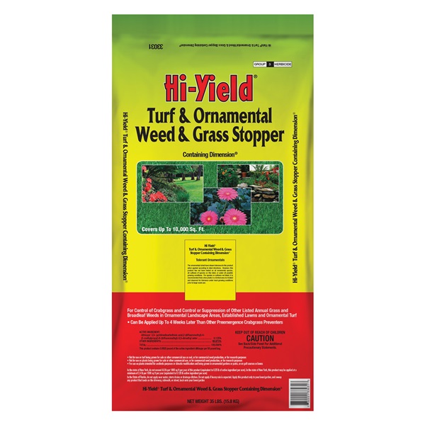 Hi-Yield 33031 Weed and Grass Stopper, Granular, Spreader Application, 35 lb Pallet