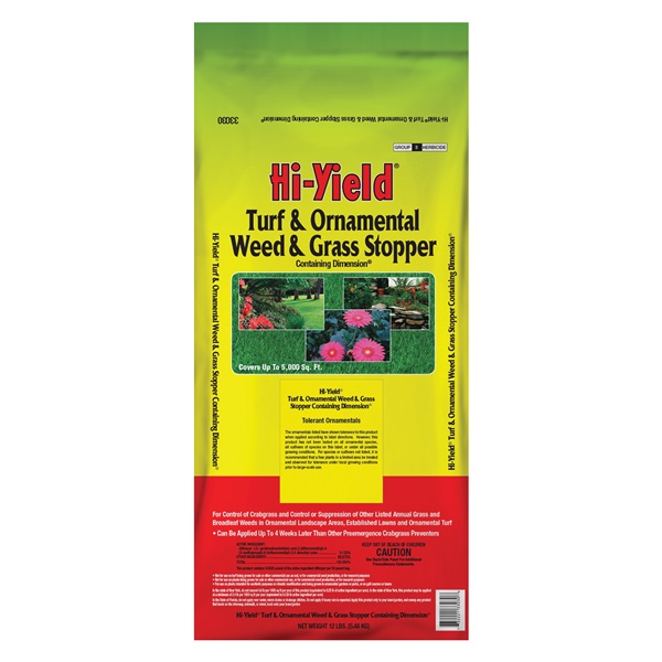 Hi-Yield 33030 Weed and Grass Stopper, Granular, Spreader Application, 12 lb Pallet