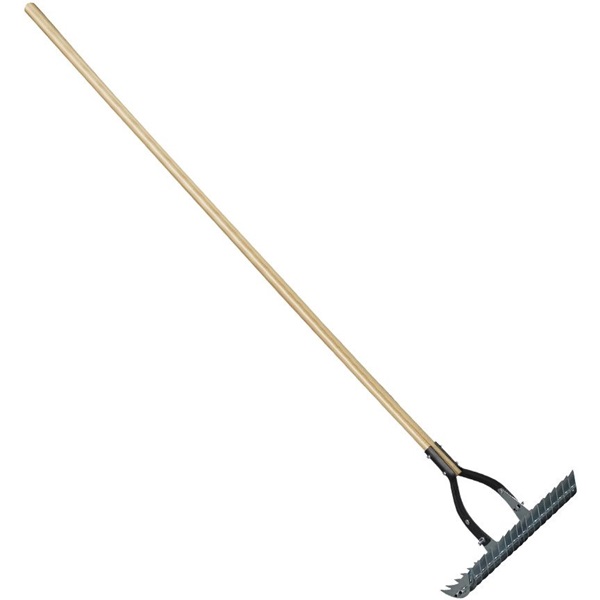 Thatch/Groom Rake, Corona, 15 in W Head, Steel Head, 54 in L Handle - 1