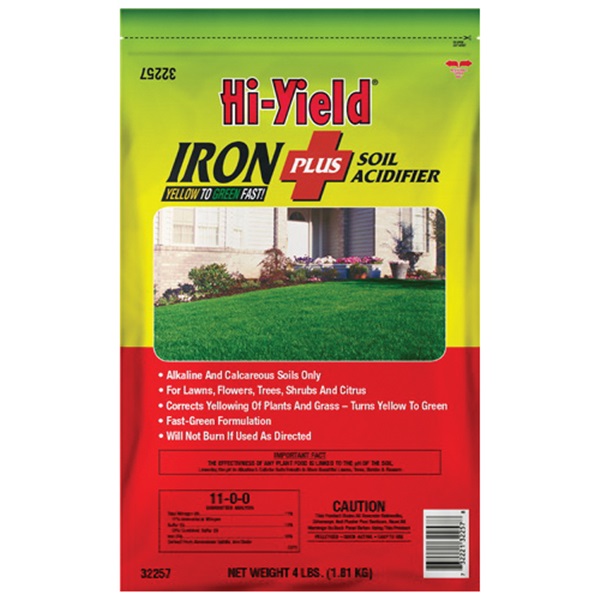 Hi-Yield 32257 Iron Plus Soil Acidifier, Granular, Reddish, 4 lb Pallet