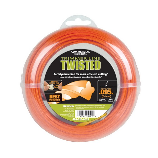 MTD 490-010-0028 Trimmer Line, 0.095 in Dia, 100 ft L, Polymer, Orange