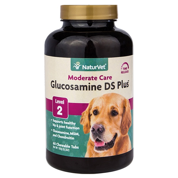 NaturVet Glucosamine DS Plus 79903040 Hip/Joint Supplement, Chewable Tablet, 6.3 oz