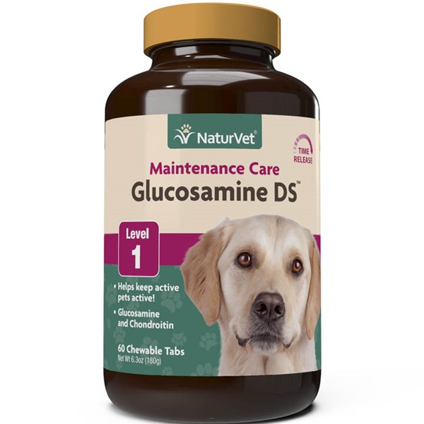 NaturVet Glucosamine DS 79903536 Dog Supplement, Chewable Tablet, 6.3 oz