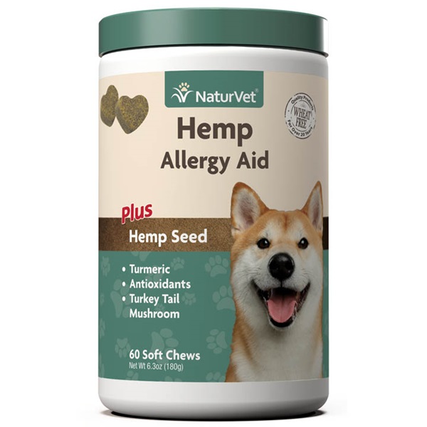 NaturVet 79905901 Hemp Allergy Aid Supplement, Soft Chew, 6.3 oz