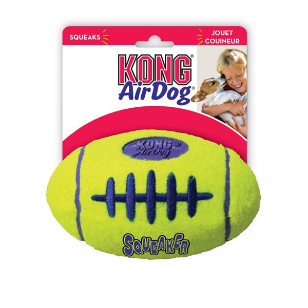 Kong AirDog ASFB1 Dog Toy, L, Squeaker, Yellow