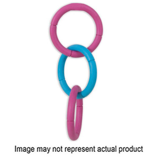 JW 43135 Dog Toy, L, Interactive Toy, Triple Ring, Rubber, Assorted