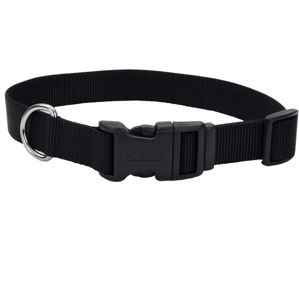 Coastal Pet Products 06901 BLK26 Adjustable Dog Collar, 18 to 26 in Neck, 1 in W Collar, Nylon, Black - 1
