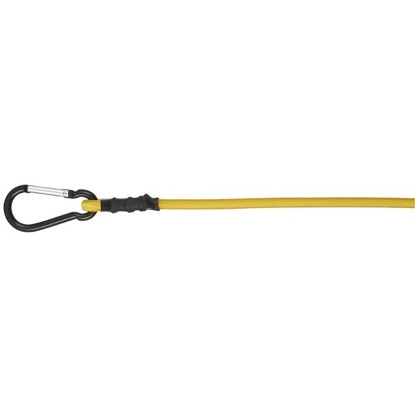 Bungee Cord, Keeper, 24 in L, Rubber, Yellow, Carabineer Hook End, 2 pk - 2