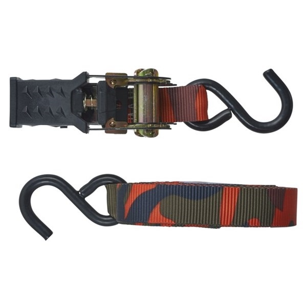 Keeper 47302 Tie-Down Strap, 1 in W, 16 ft L, Blaze Camouflage, 600 lb Working Load, S-Hook End