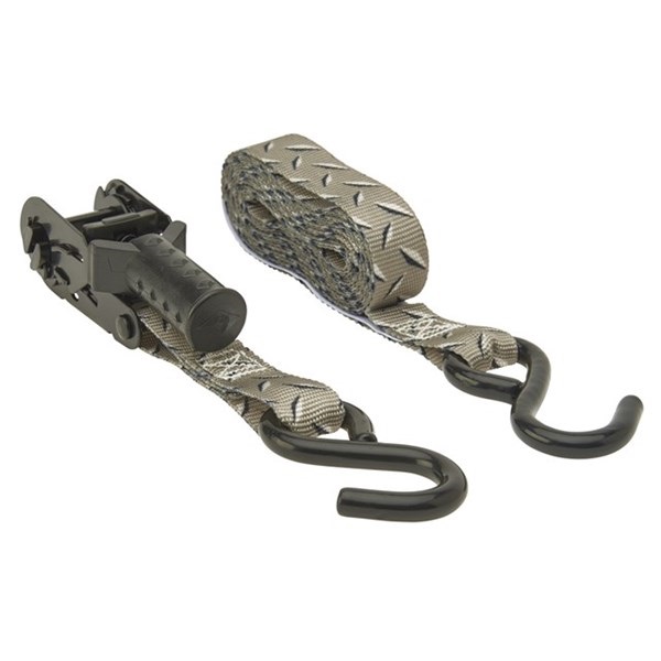 Keeper 47383 Tie-Down Strap, 1 in W, 12 ft L, Gray, 500 lb Working Load, S-Hook End - 2