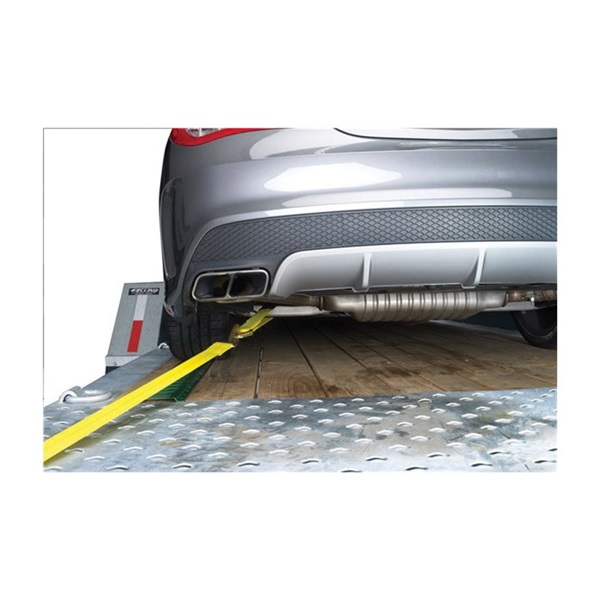 Ratchet Tie-Down Strap, Keeper, 2 in W, 8 ft L, Yellow, 2000 lb Working Load, Snap Hook End - 2