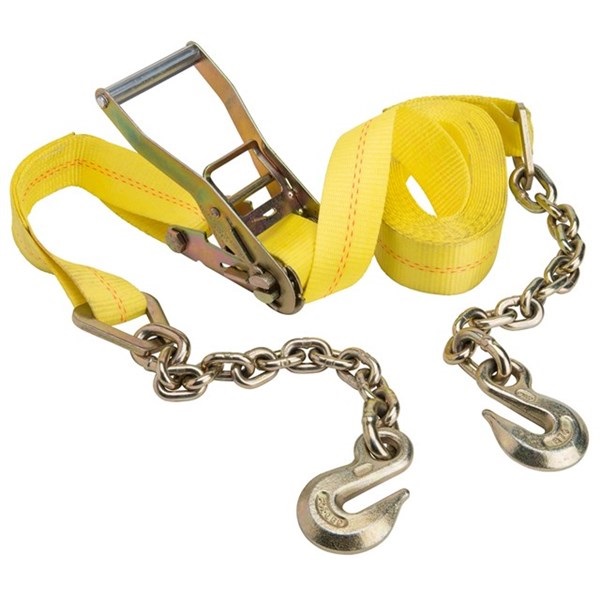 04650 Tie-Down Strap, 2 in W, 27 ft L, Yellow, 3333 lb Working Load, Grab Hook End