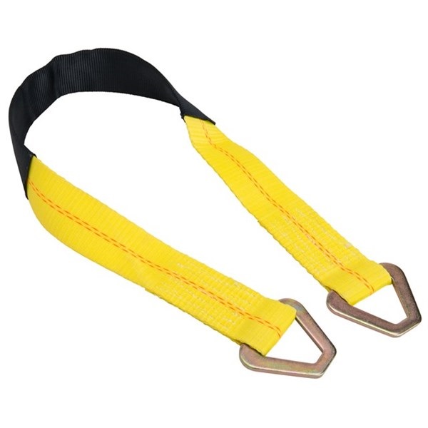04228 Axle Strap with D-Ring, 2 in W, 36 in L, Polyester, Yellow, 3333 lb Working Load