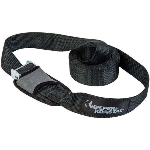 Koastal Lashing Strap with Protective Cover, Keeper, 1-1/2 in W, 12 ft L, Black, 300 lb Working Load - 2