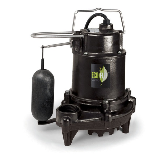 EFSA50 Sump Pump, 115 V, 1/2 hp, 1-1/2 in Outlet, 26 ft Max Lift Head, 5100 gph, Cast Iron Impeller
