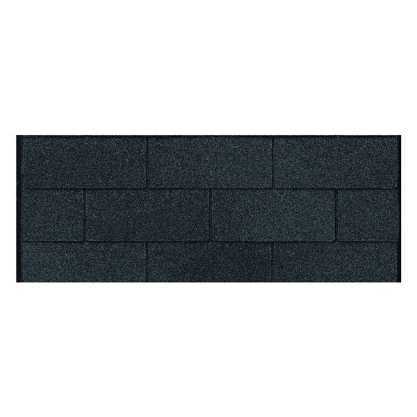 XT Series 622810 3-Tab Strip Shingle, 36 in L, 12 in W, Asphalt/Fiberglass, Moire Black