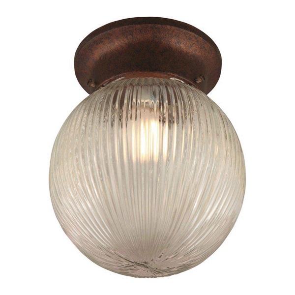 16-4337 Ceiling Light Fixture, 6 x 7 in, Glass, Clear, Classic Bronze