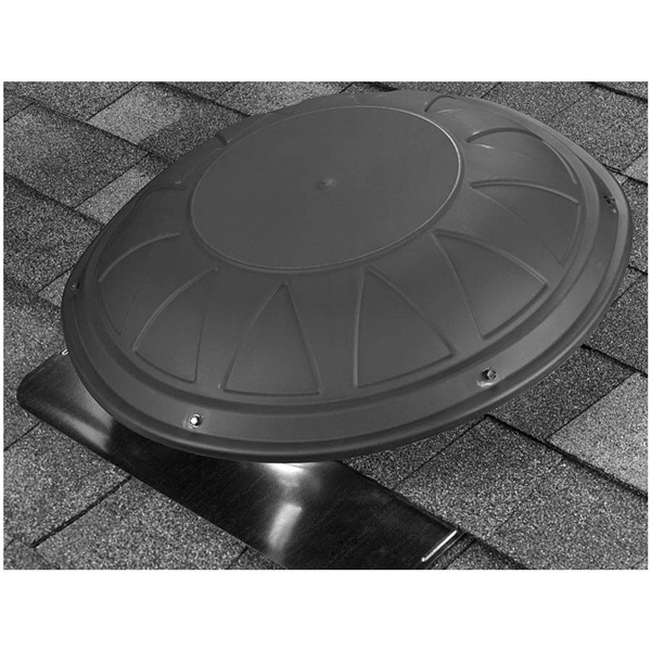 Airhawk B144BK Roof Louver, 15 in Dia, 24 in W, Round, Steel, Black, Galvanized