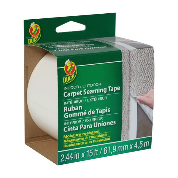 Duck 442063 Carpet Steaming Tape, 15 ft L, 2.44 in W, White