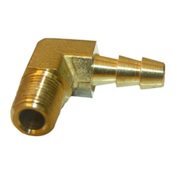 17-7905 Hose Pipe Elbow, 1/4 in, MPT x Barb, Brass