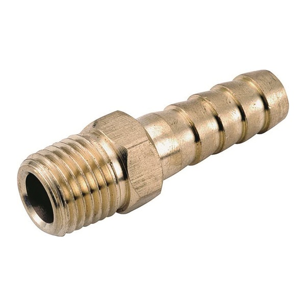 Anderson Metals 707001-0606 Hose Adapter, 3/8 in, Barb, 3/8 in, MPT, Brass - 1