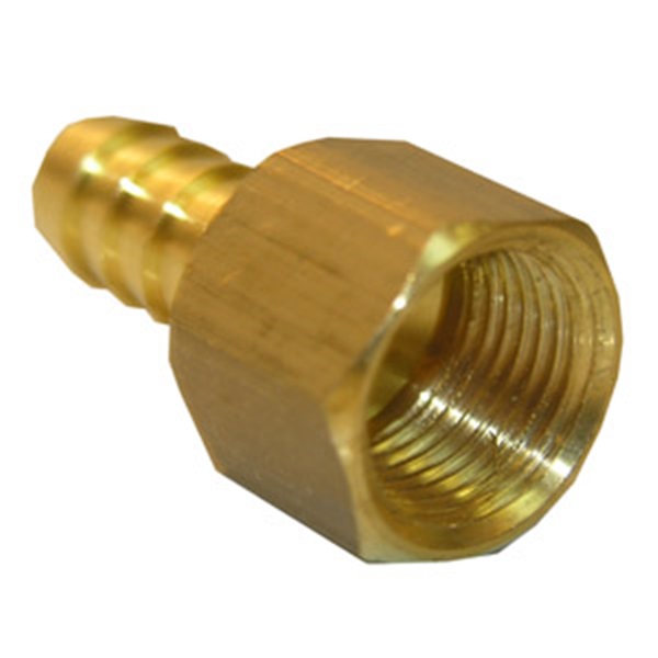 17-7635 Hose Adapter, 3/8 in, FPT, 3/8 in, Barb, Brass