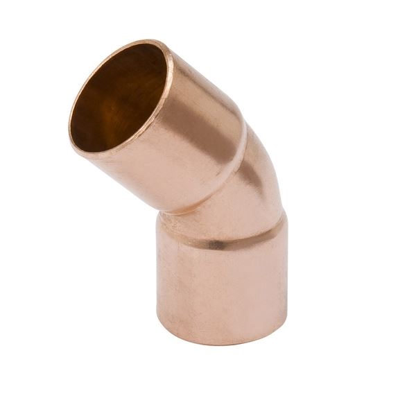 Streamline W 03021 Pipe Elbow, 3/8 in, Sweat, 45 deg Angle, Copper, 700 psi Pressure
