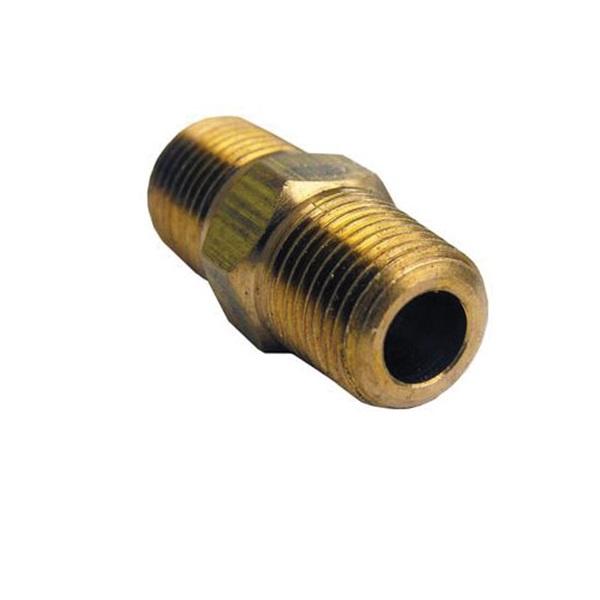 17-8601 Hex Pipe Nipple, 1/8 in, MIP, Brass, 125 psi Pressure
