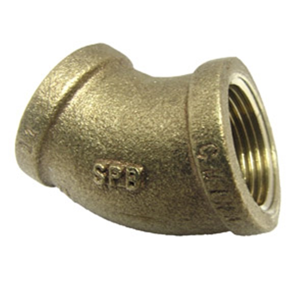 17-9051 Pipe Elbow, 3/4 in, FIP, 45 deg Angle, Brass, 125 psi Pressure