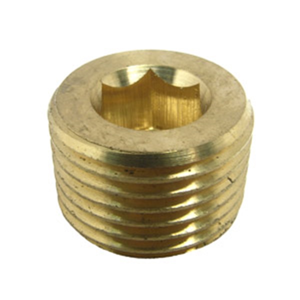 Lasco 17-9197 Pipe Plug, 1/2 in, MIP, Countersunk Head, Brass