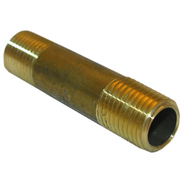 17-9355 Long Pipe Nipple, 1/4 in, MIP, Brass, 125 psi Pressure, 2 in L